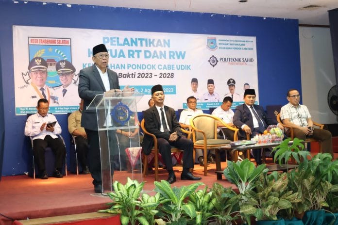 Hadiri Penetapan Ketua RT dan RW Kelurahan Pondok Cabe Udik, Benyamin: RT RW itu Jembatan antara Masyarakat dengan Pemerintah