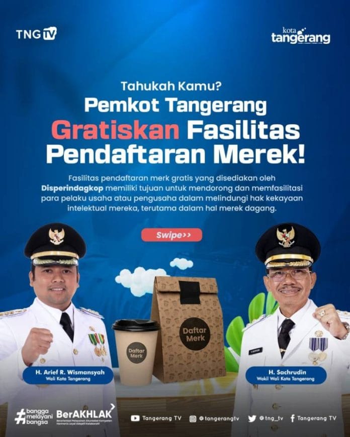 Tingkatkan Daya Saing UMKM Lokal, Pemkot Tangerang Gratiskan Pendaftaran Merek hingga Halal