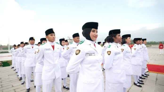 Paskibraka Putri Sudah Kenakan Hijab saat Upacara HUT Ke-79 RI di IKN
