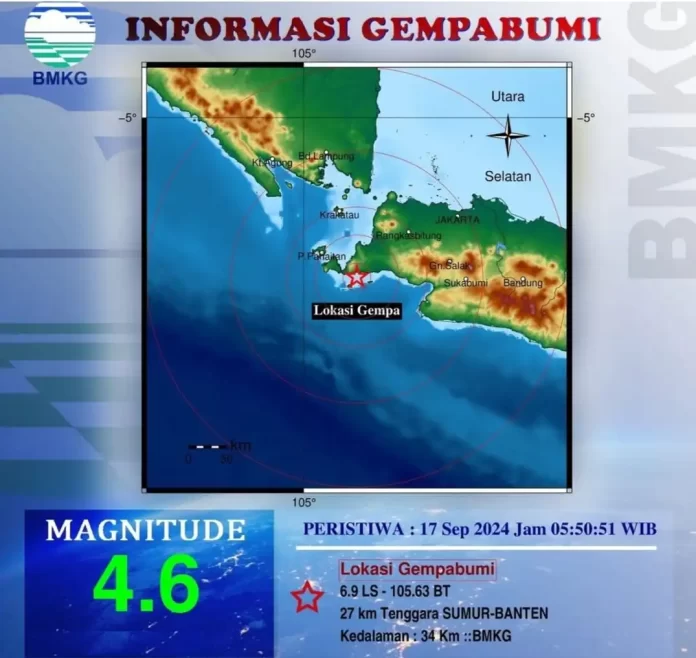 Gempa Bumi Magnitudo 4,6 Guncang Sumur Pandeglang
