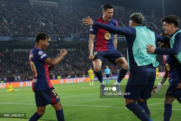 Barcelona Menang Besar 4-0 Atas Dortmund, Lewandowski Cetak Dua Gol