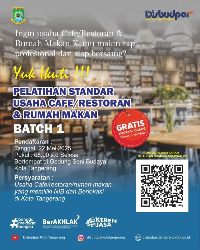 Pemkot Tangerang Buka Pelatihan Bagi Pengusaha Cafe Hingga Rumah Makan