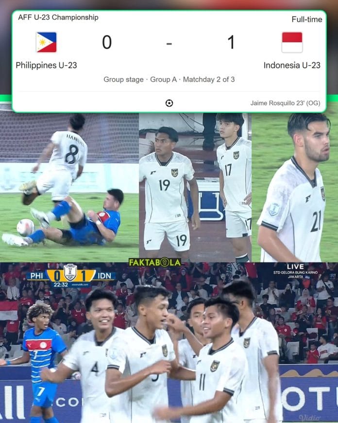 Indonesia Vs Filipina: Garuda Muda Raih Kemenangan 1-0 Lewat Gol Bunuh Diri