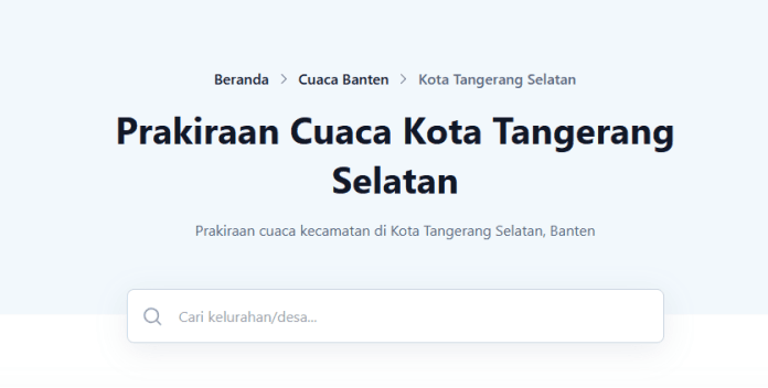 Prakiraan Cuaca Tangsel Hari Ini Senin 8 September 2025: Seluruh Wilayah Berawan